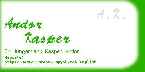 andor kasper business card